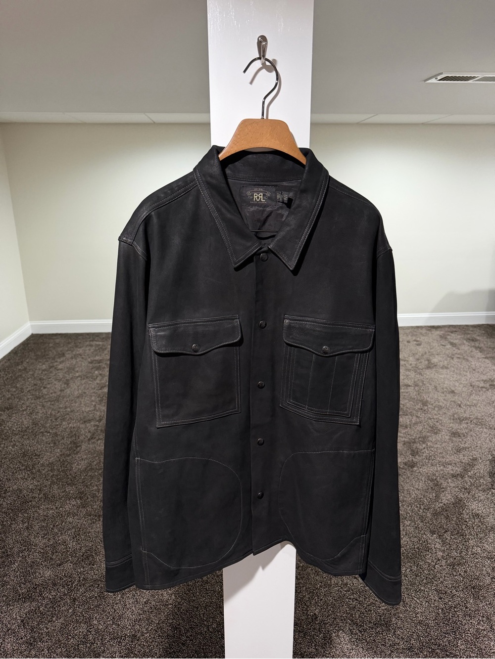 RRL Ralph Lauren Roughout Sheep Suede Leather Workshirt Jacket